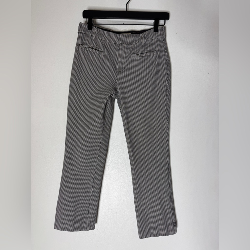 maeve anthropologie Houndstooth Crop Straight Leg‎ Black And White Pants Size 2